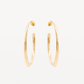 Gold-plated oval hoop earrings, front view