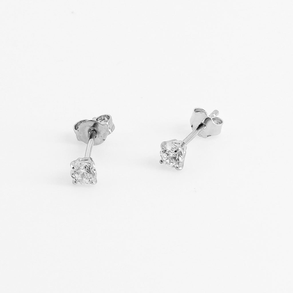 boucle d oreille argent strass vue de face