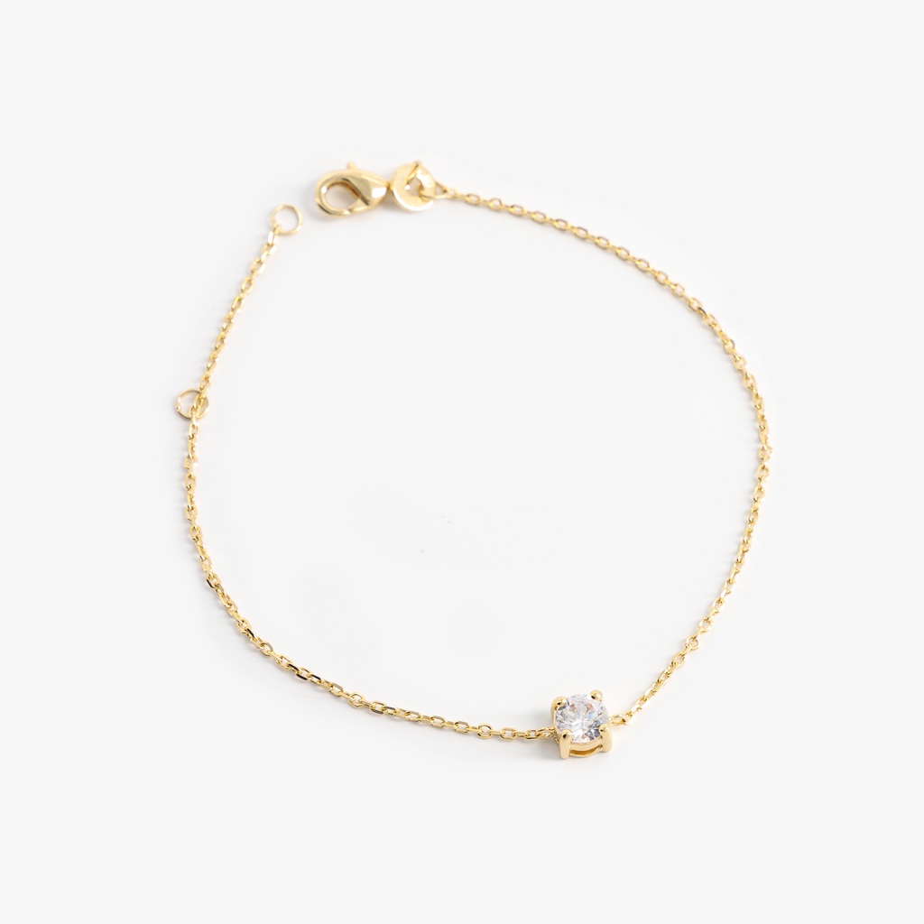 Bracelet oxyde de zirconium plaqué or