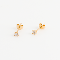 boucle d'oreille puce diamant vue face