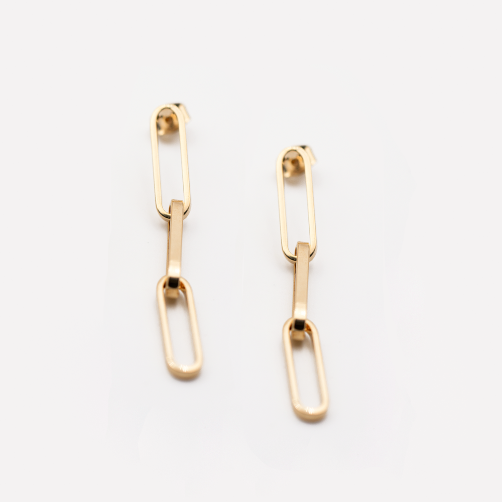 Boucles d'oreilles maillon chaine vue de face