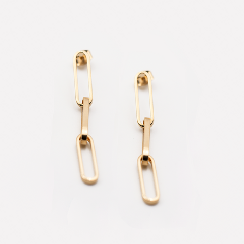 Boucles d'oreilles maillon chaine vue de face