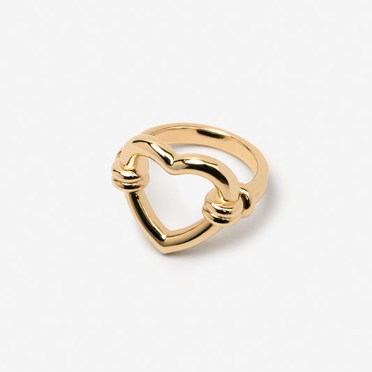 Bague coeur en plaqué or