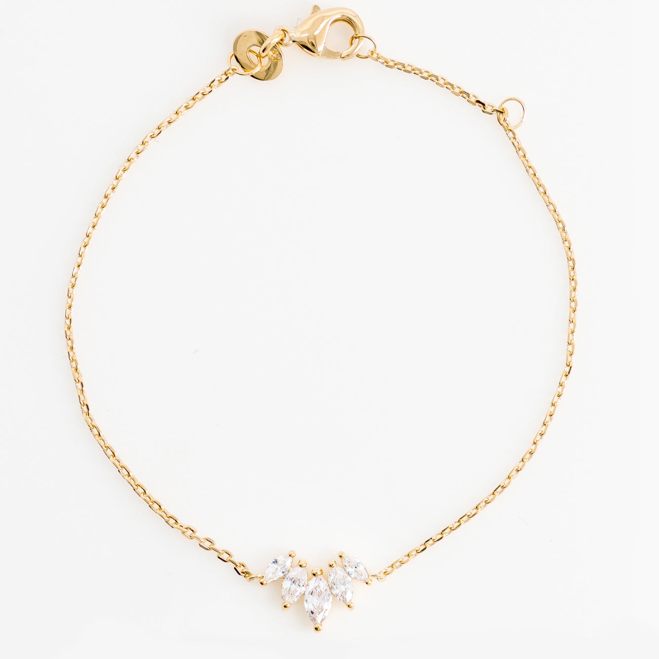 Bracelet plaque or et zirconium vue de face